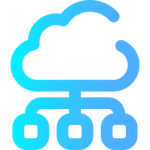 icono tipo vector que representa la nube con una estructura de archivos